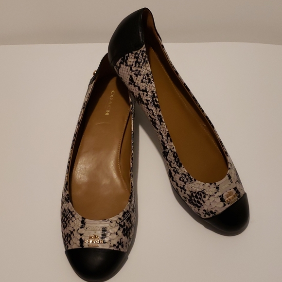 Coach Shoes - "Coach" Chelsea snakeskin almond toe flats